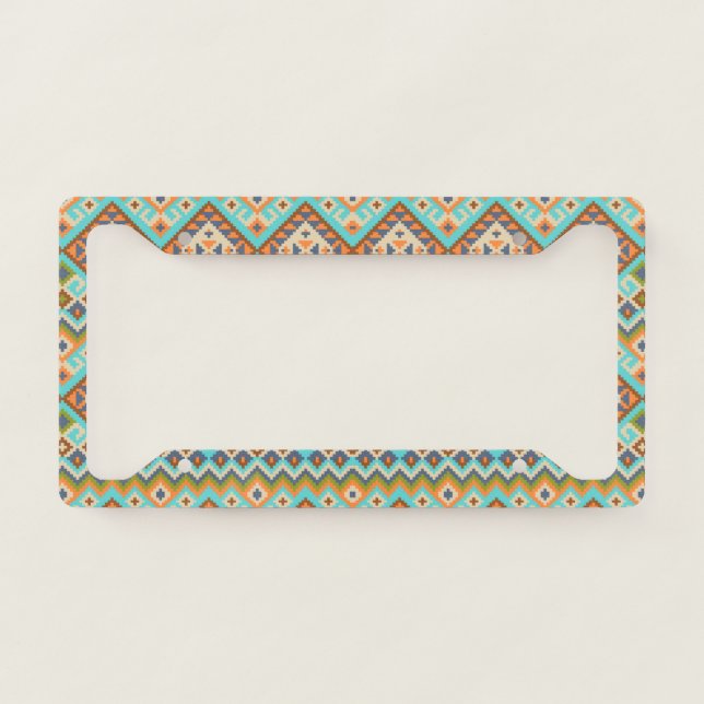 Native American Pattern License Plate Frame (Front)