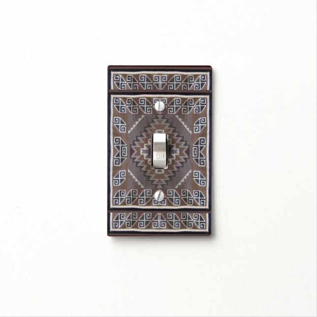 Native American Pattern Light Switch Cover (In Situ)