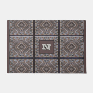 Native American Pattern Monogram Doormat