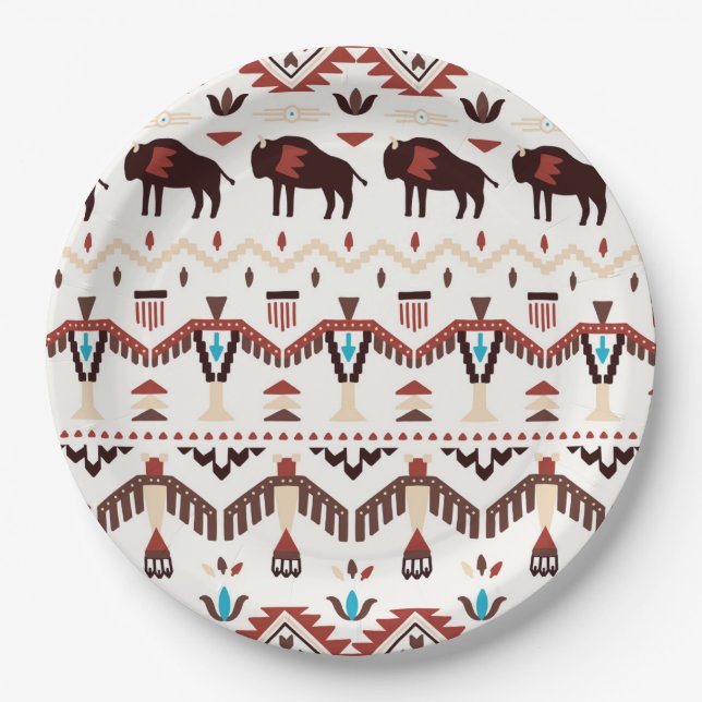 Native American Pattern Paper Plates (Front)