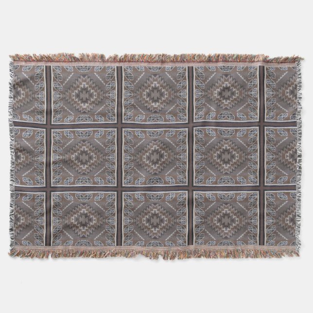 Native American Pattern Throw Blanket (Front)
