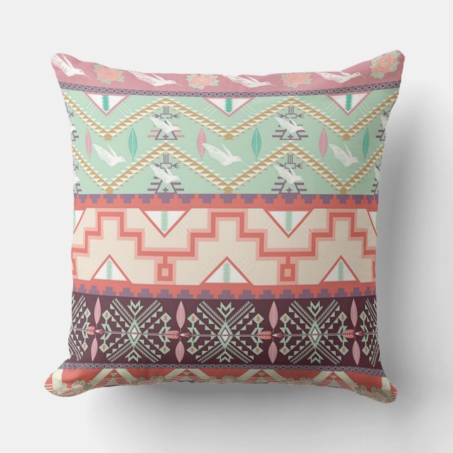Native American Pattern Throw Pillow (Front)