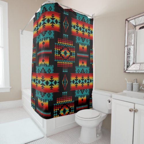 Native American Pattern Tribal Shower Curtain