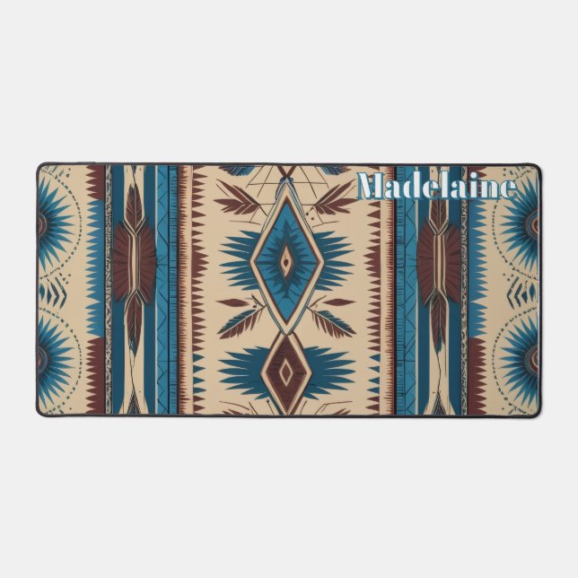 Native American Pattern. Western. Personalized Desk Mat (Front)