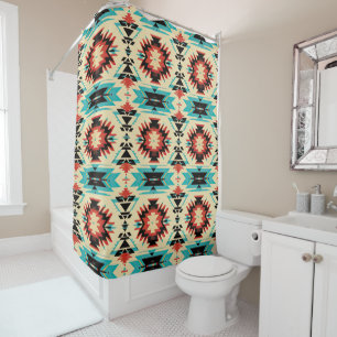 Native American patterned sunburst Shower Curtain