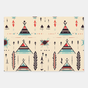 Native American patterned Wrapping Paper Sheets