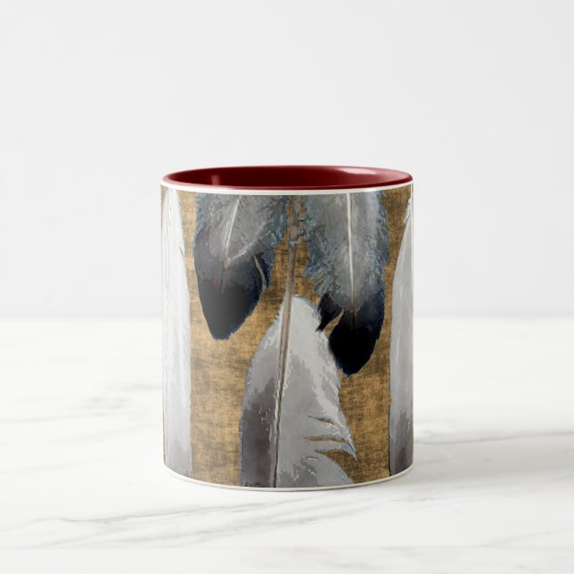 Native American Peace Feathers Designer Mug (Center)