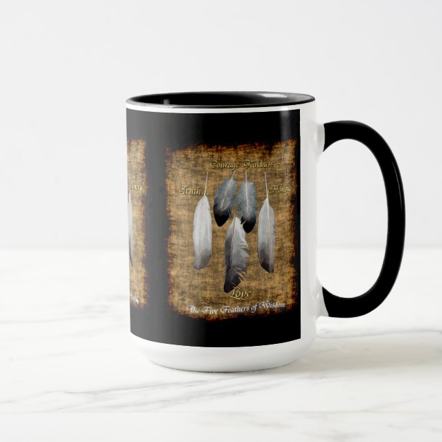 Native American Peace Feathers Designer Mug (Right)
