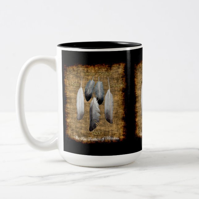 Native American Peace Feathers Designer Mug (Left)