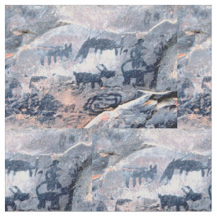 native american petroglyphs fabric