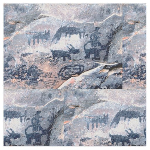 native american petroglyphs fabric