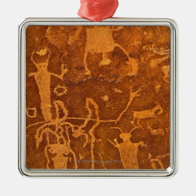 Native American petroglyphs, Rochester Panel, Metal Ornament (Front)