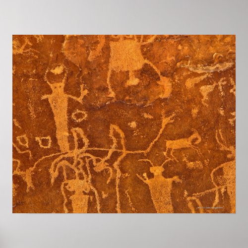 Native American petroglyphs Rochester Panel Poster