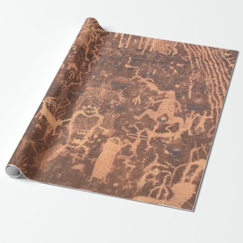 Native American Petroglyphs Rochester Panel Wrapping Paper