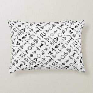 Native American Picture Symbols Accent Pillow