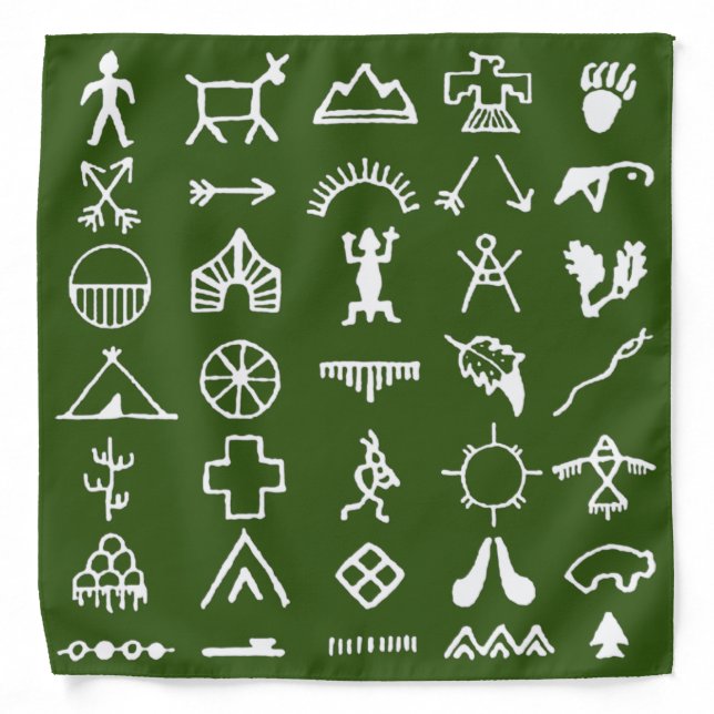 Native American Picture Symbols Bandana (Front)