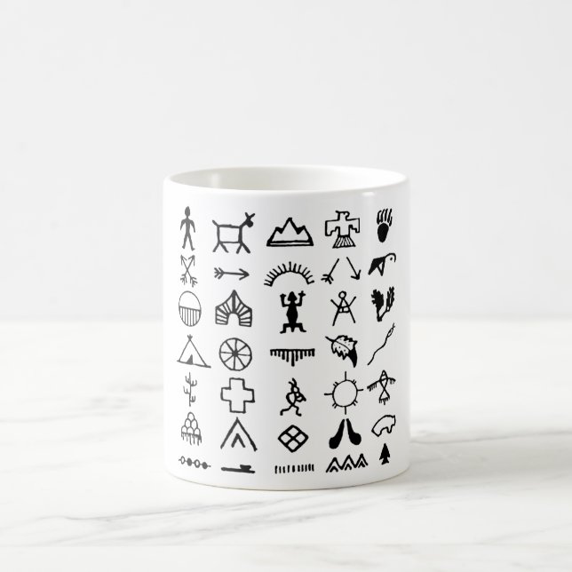 Native American Picture Symbols Coffee Mug (Center)