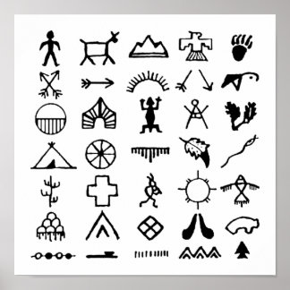Native American Picture Symbols Poster