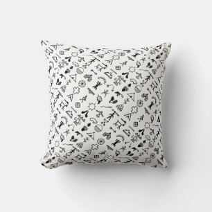 Native American Picture Symbols Throw Pillow
