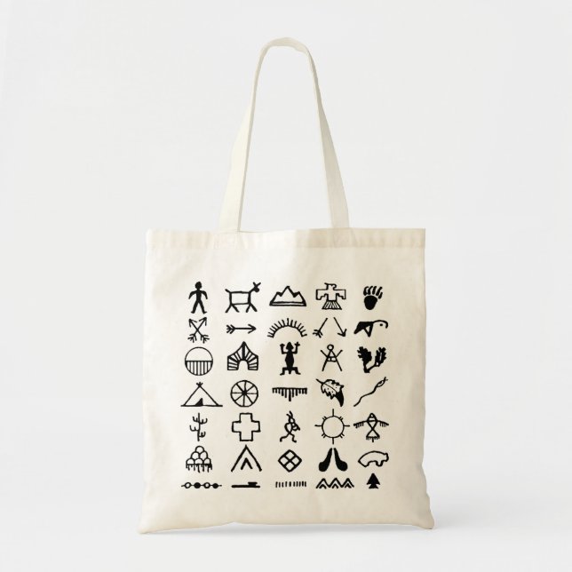 Native American Picture Symbols Tote Bag (Front)