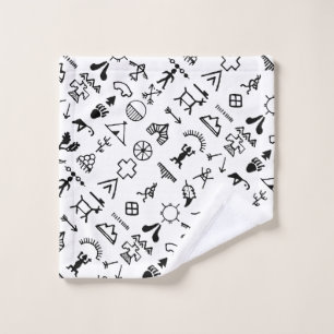 Native American Picture Symbols Wash Cloth