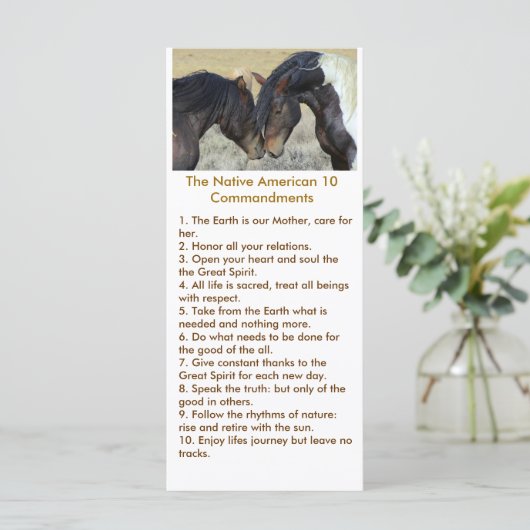 Native American Poem with Wild Mustangs (Standing Front)