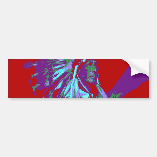 Native American Pop Art Bumper Sticker (Front)