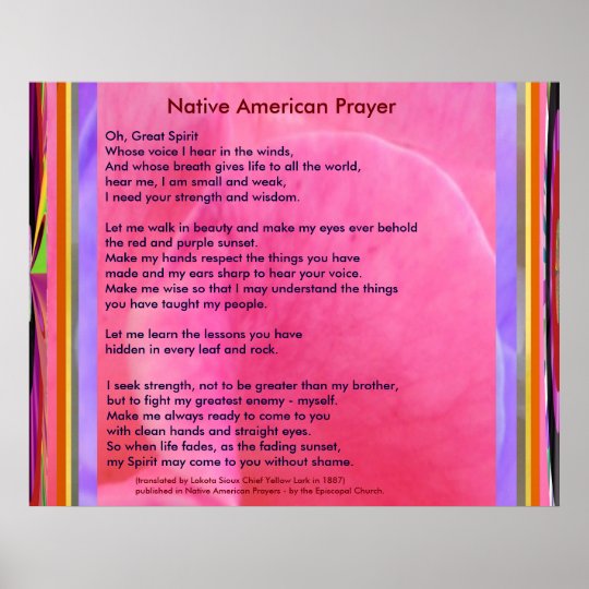 Native American Prayer Poster | Zazzle.com