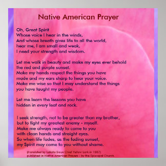 Native American Prayer Art & Framed Artwork | Zazzle