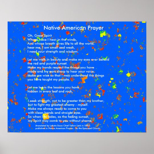 Native American Prayer Poster | Zazzle.com