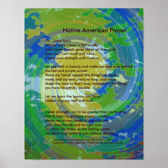 Native American Prayer Poster | Zazzle.com