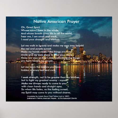 Native American Prayer Poster