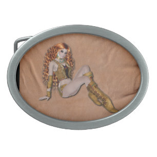 Native American Princess Design Belt Buckle