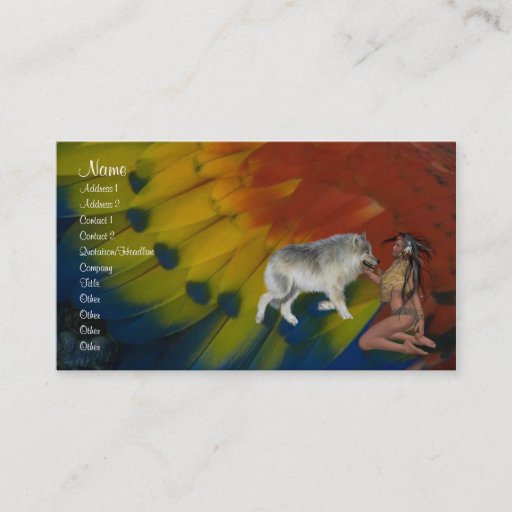 Customizable Native American Profile Card Business Card Template