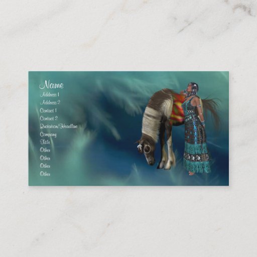 Customizable Native American Profile Card Business Card Template