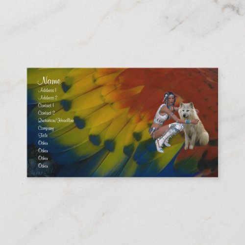 Native American Profile Card Business Card