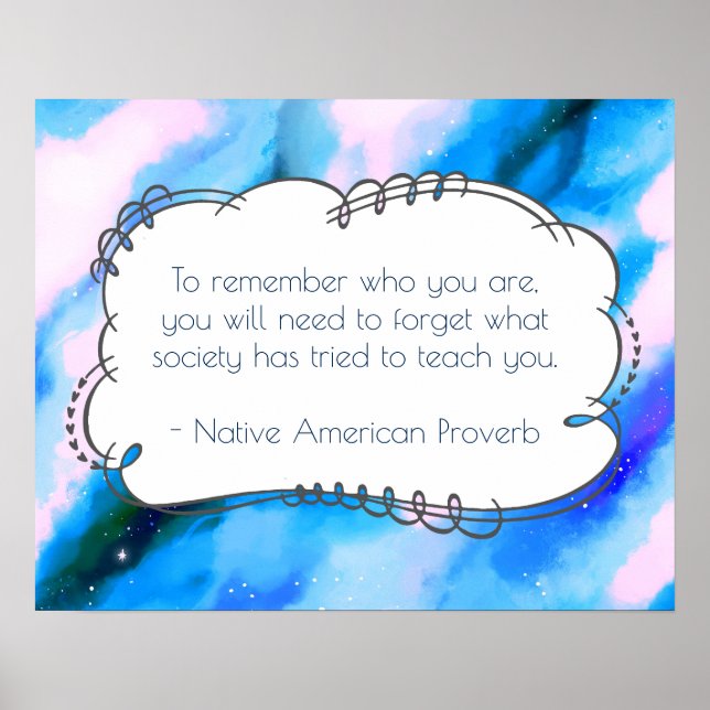 Native American Proverb Inspirational Wise Saying Poster (Front)
