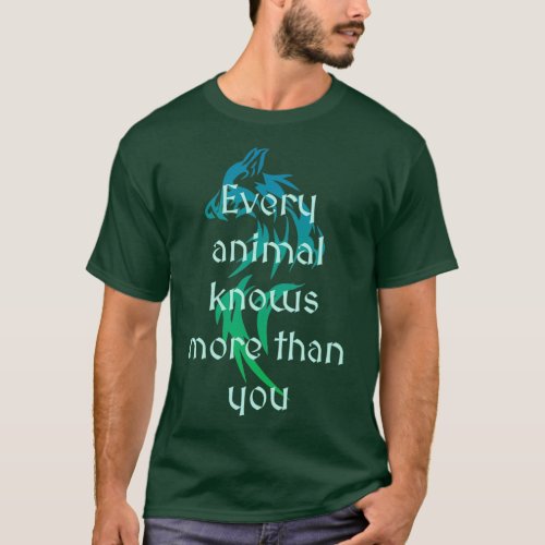 Native American quote text over wolf design Long  T_Shirt