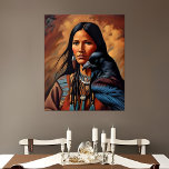 Native American Raven Spirit Animal Woman Portrait Poster at Zazzle