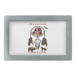 Native American Rectangular Belt Buckle