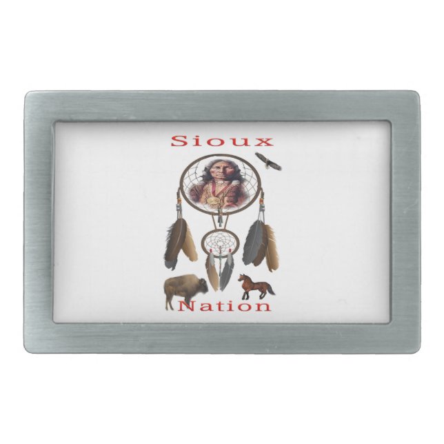Native American Rectangular Belt Buckle (Front)