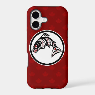 Native American Red Black Art Haida Salmon iPhone 17 Case
