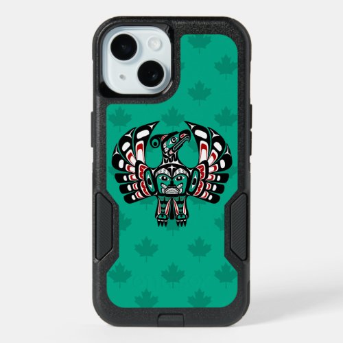 Native American Red Black Art Thunderbird iPhone 15 Case