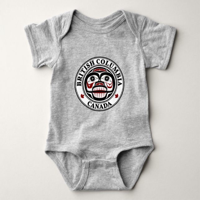 Native American Red Black Art Weeping Skull Baby Bodysuit (Front)