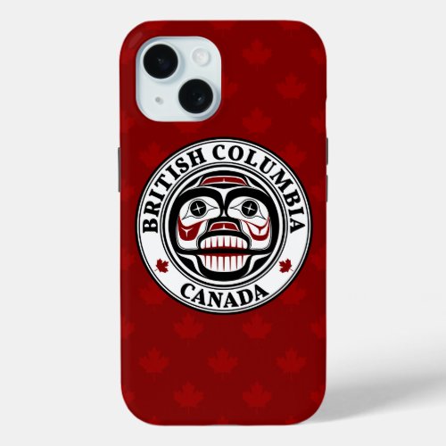 Native American Red Black Art Weeping Skull iPhone 15 Case