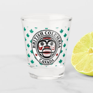 Native American Red Black Art Weeping Skull Shot Glass