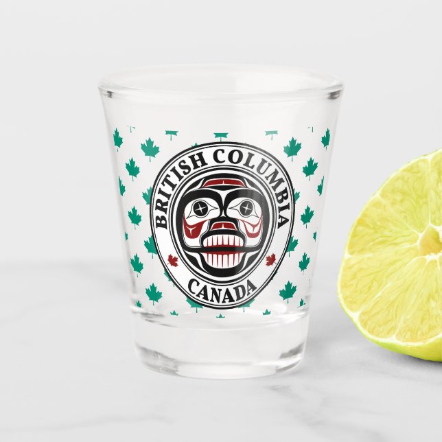 Native American Red Black Art Weeping Skull Shot Glass (Front)