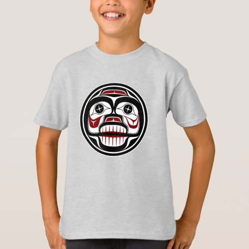 Native American Red Black Art Weeping Skull T_Shirt