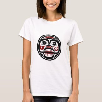 Native American Red Black Graphic Weeping skull T-Shirt