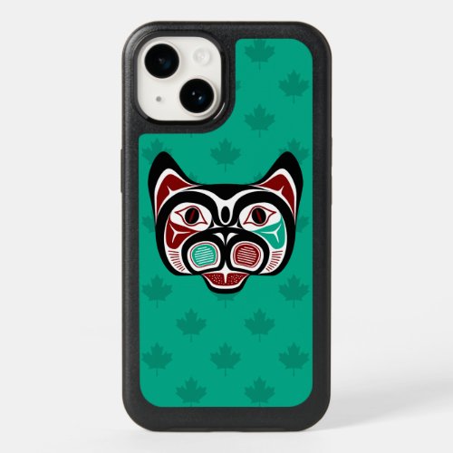 Native American Red Black Haida Art Kitty OtterBox iPhone 14 Case